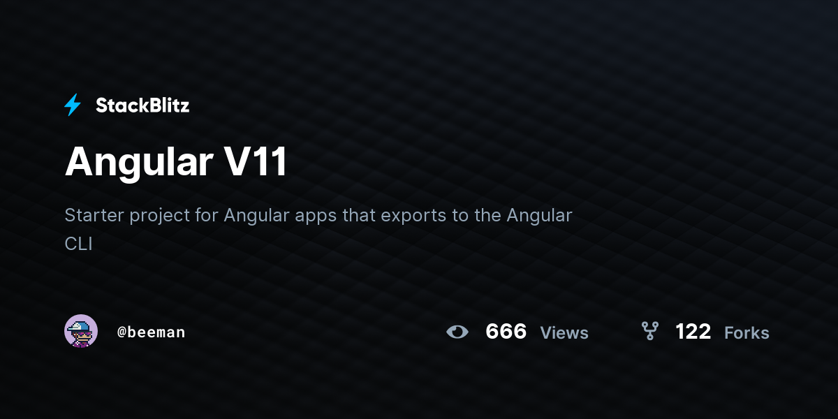 Angular V11 - StackBlitz