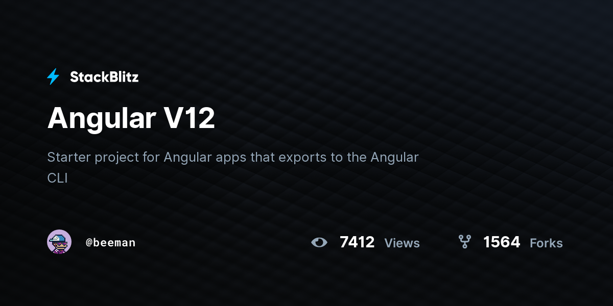 Angular V12 - StackBlitz