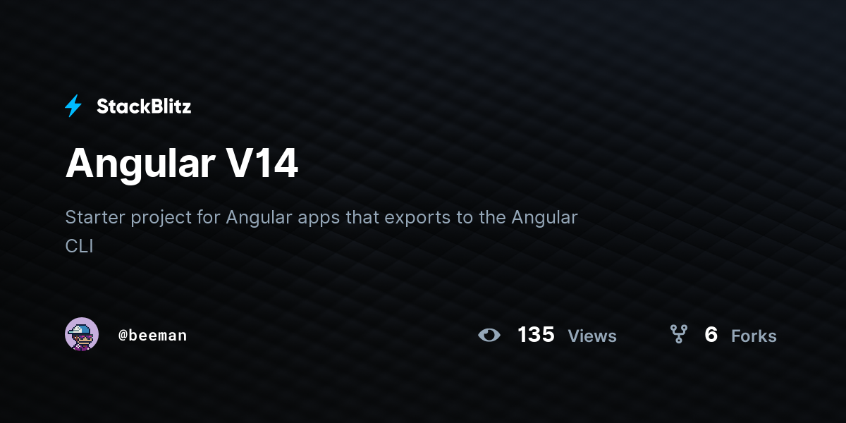 Angular V14 - StackBlitz