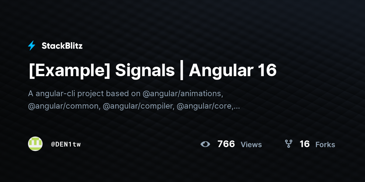[Example] Signals | Angular 16 - StackBlitz image.