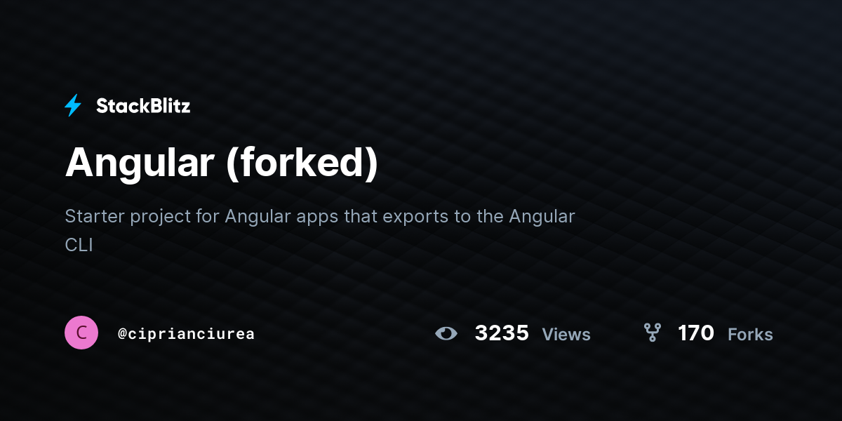 Angular (forked) - StackBlitz
