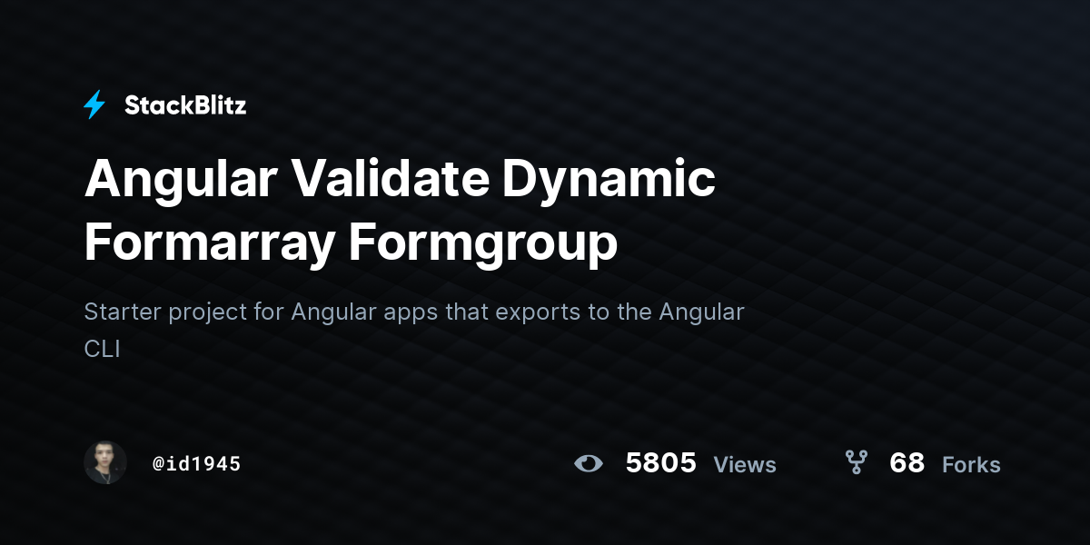 validate dynamic form angular