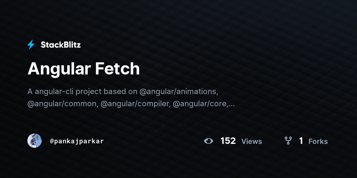 Angular fetch stackblitz