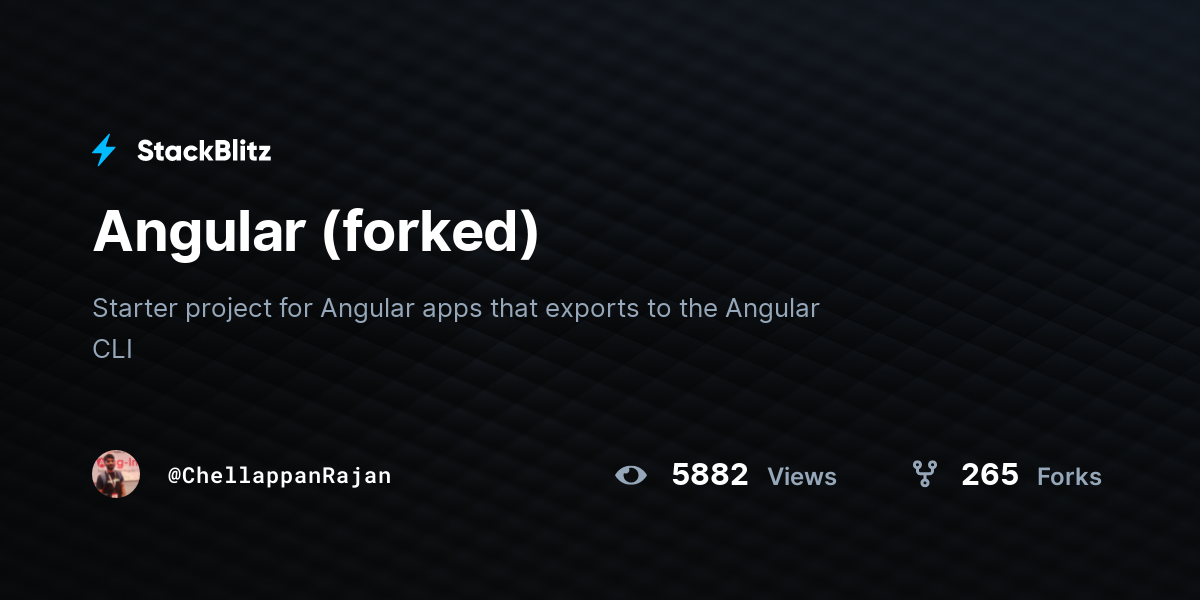 Angular (forked) - StackBlitz