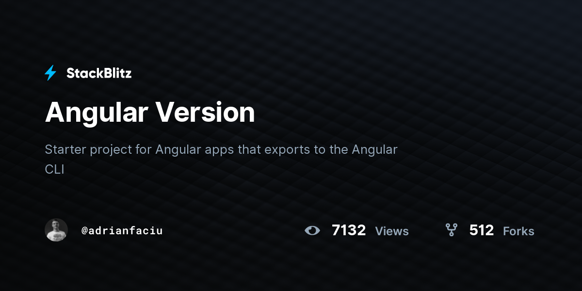 Angular Version - StackBlitz