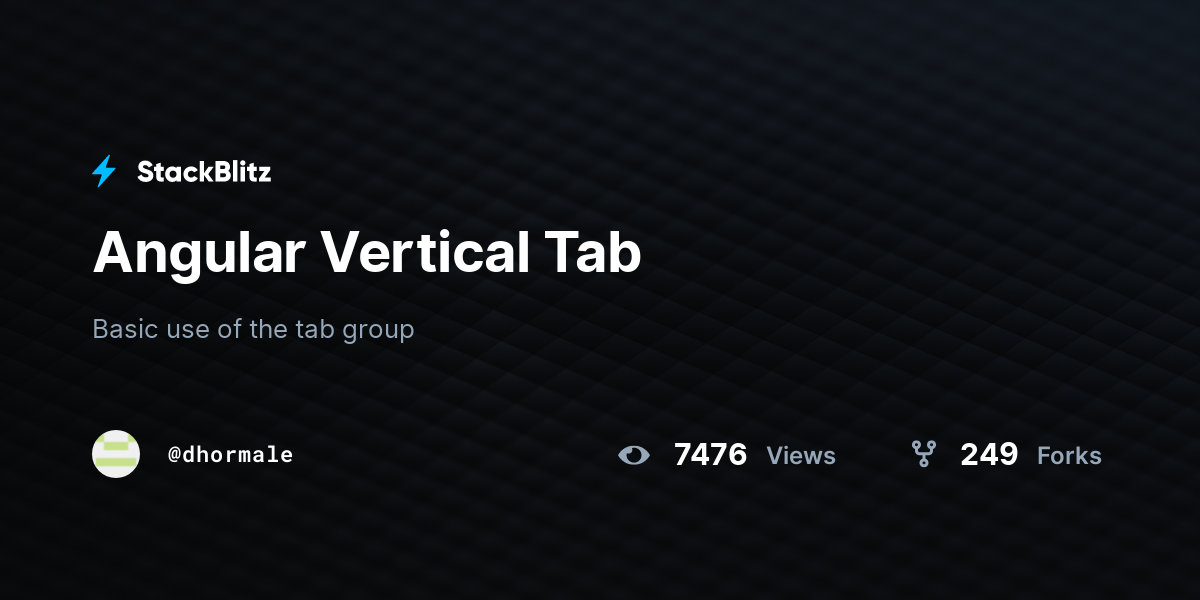 Angular Vertical Tab StackBlitz