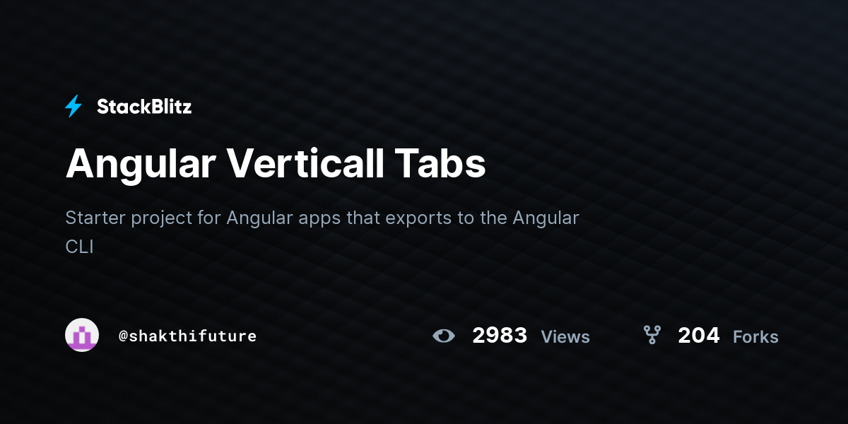 Angular Verticall Tabs - StackBlitz