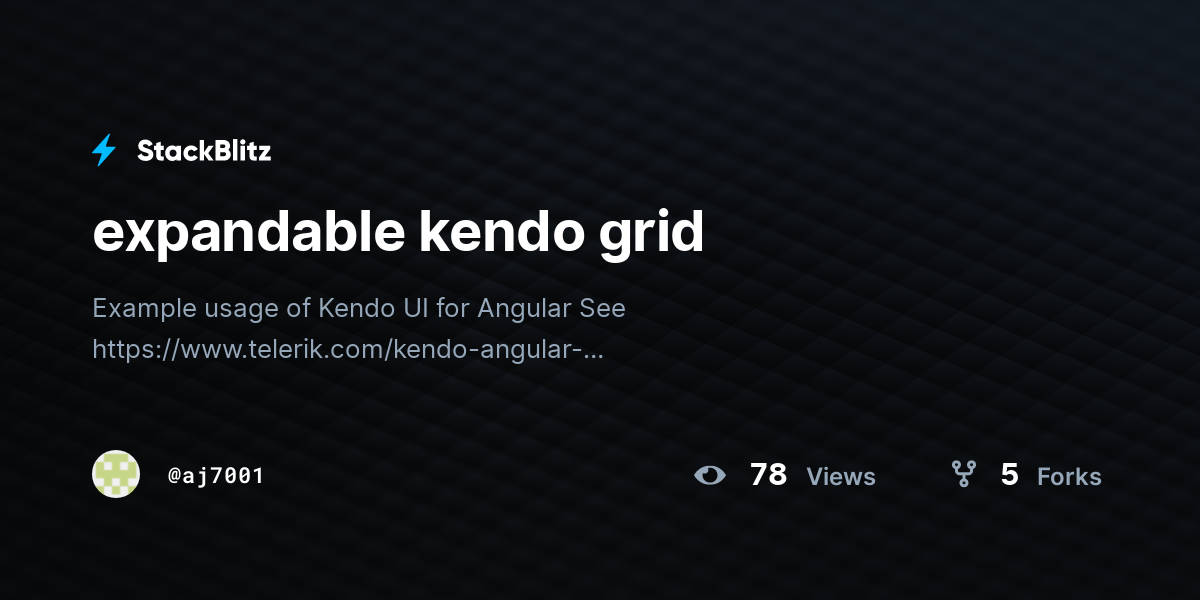 expandable kendo grid - StackBlitz