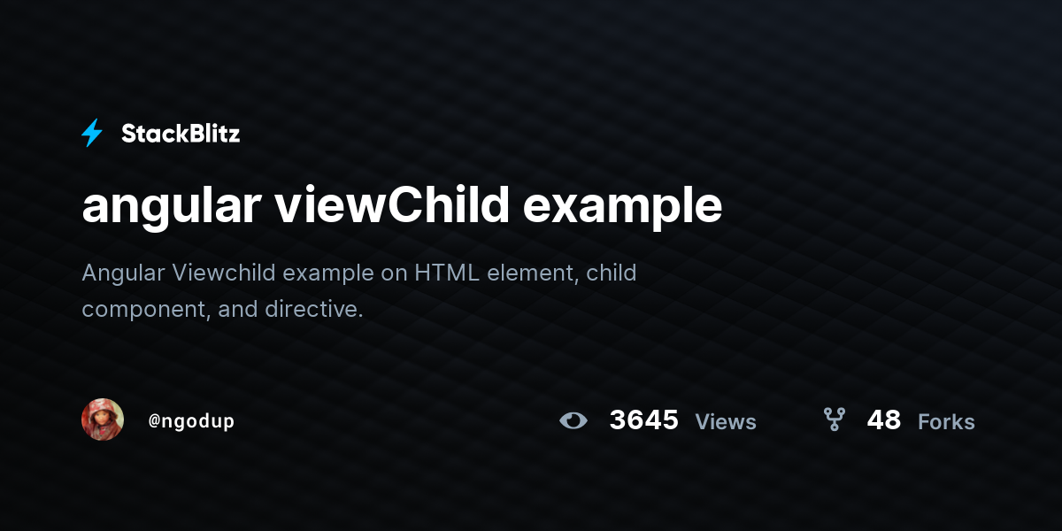 angular viewChild example - StackBlitz