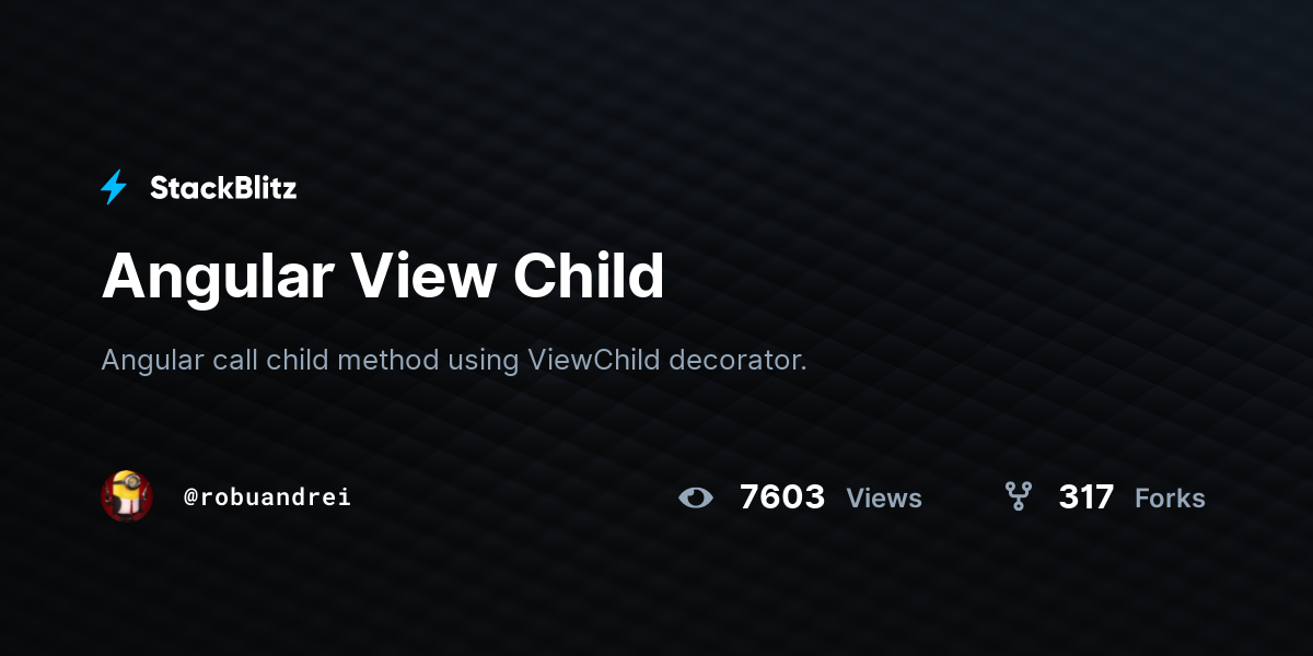 Angular View Child - StackBlitz