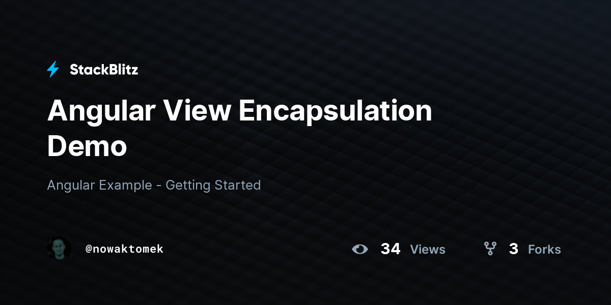 Angular View Encapsulation Demo - StackBlitz