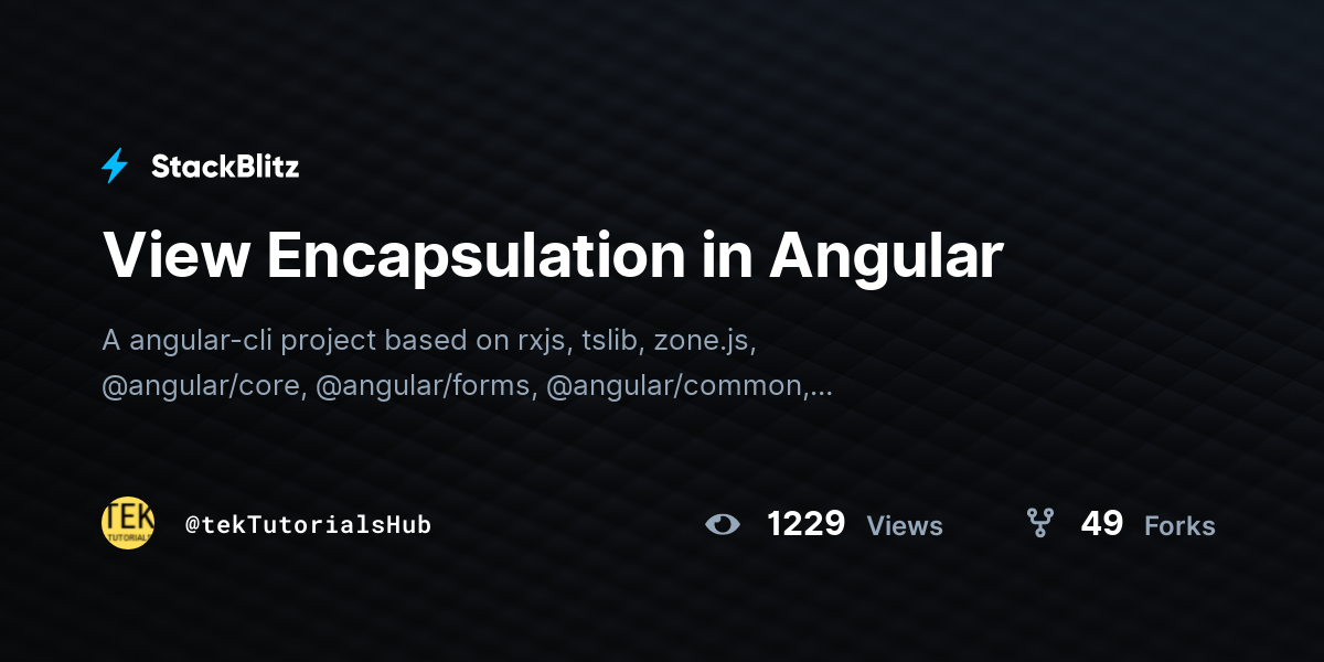 View Encapsulation in Angular - StackBlitz