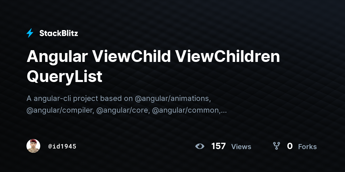 Angular ViewChild ViewChildren QueryList - StackBlitz