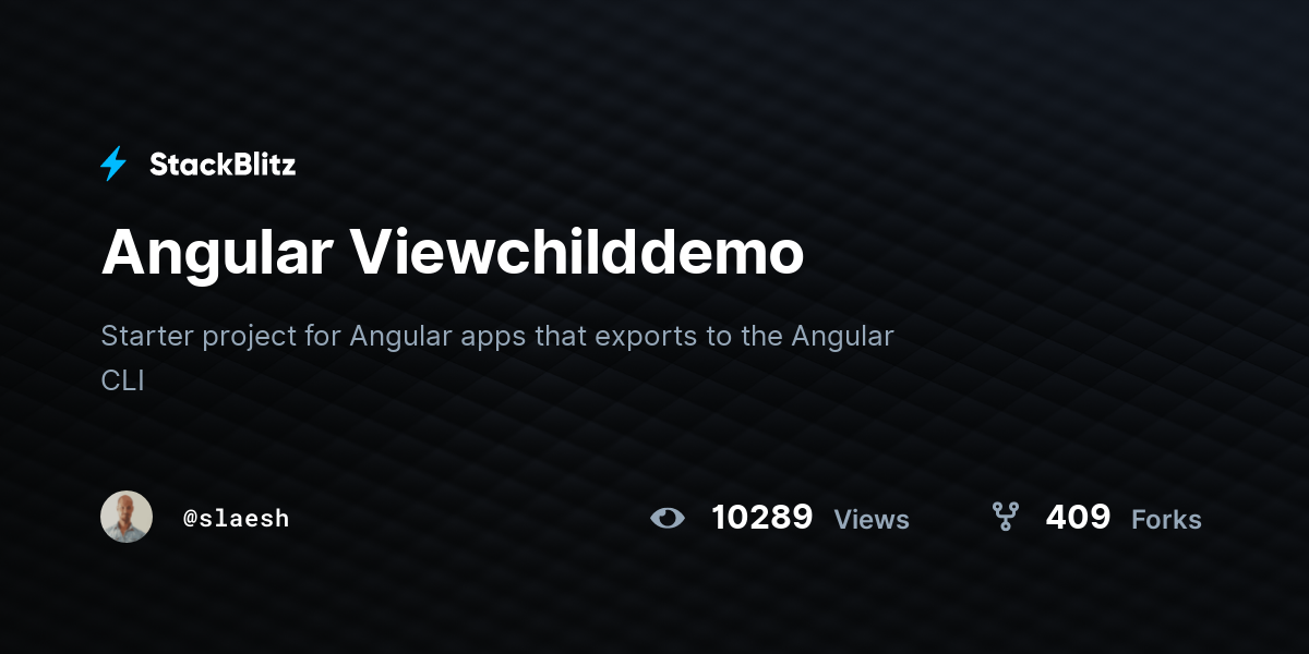 Angular Viewchilddemo - StackBlitz