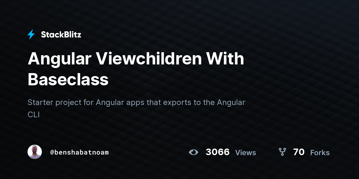 Angular Viewchildren With Baseclass - StackBlitz