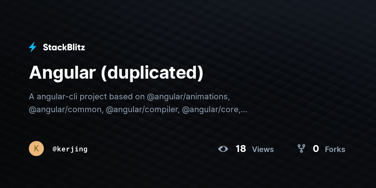 Angular (duplicated) - StackBlitz