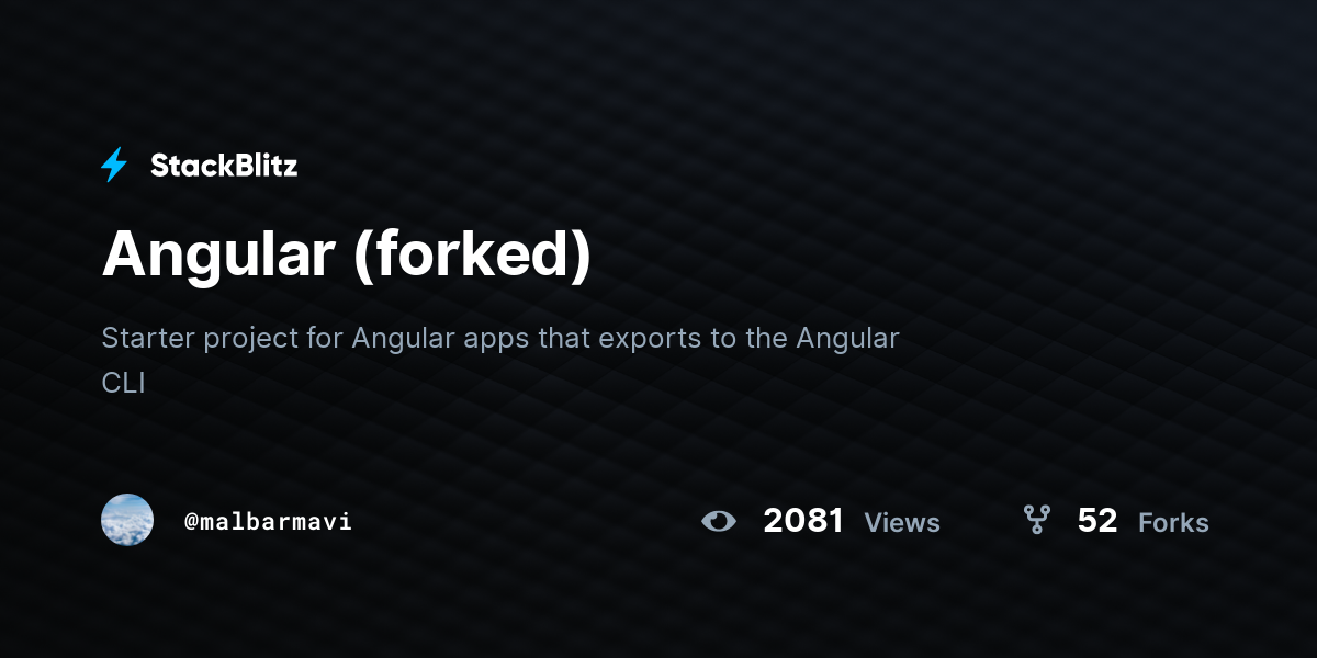 Angular (forked) - StackBlitz