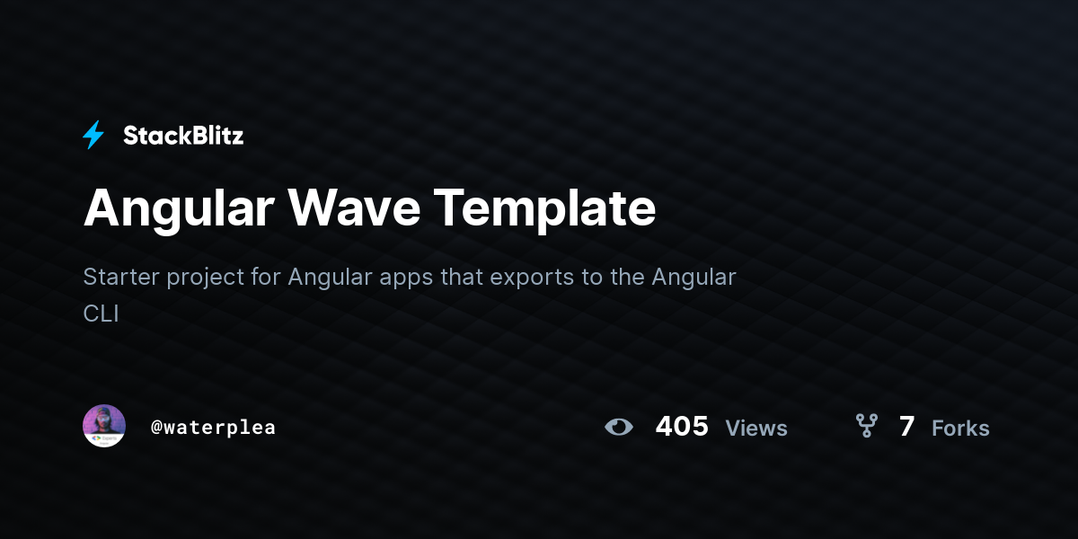 Angular Wave Template - StackBlitz