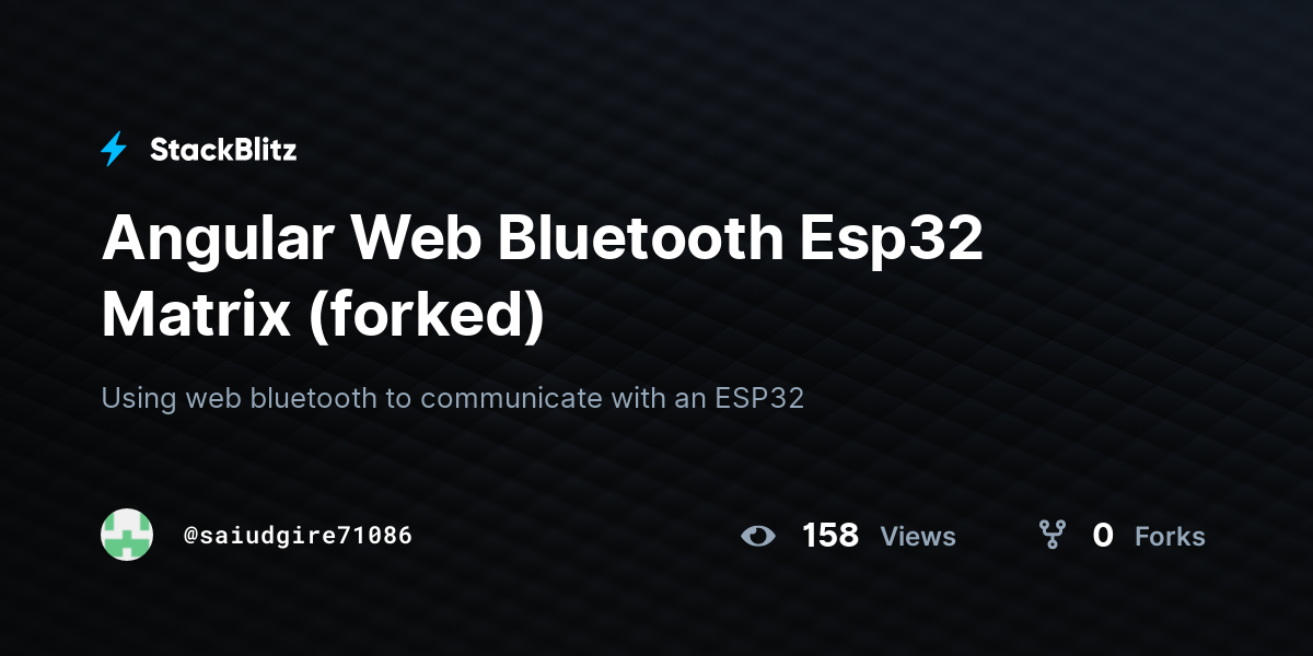 Angular Web Bluetooth Esp32 Matrix (forked) - StackBlitz