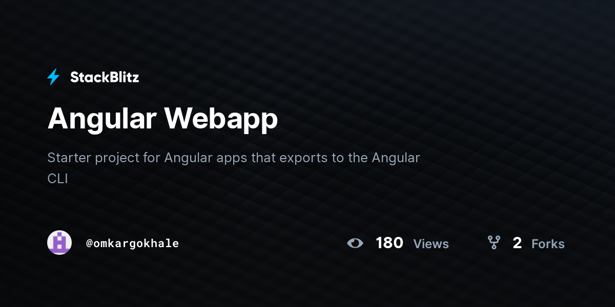 Angular Webapp - StackBlitz