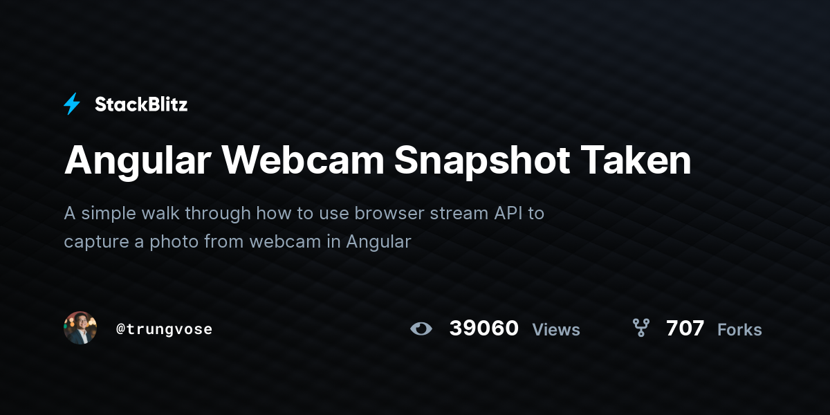 Angular cam Snapshot Taken StackBlitz