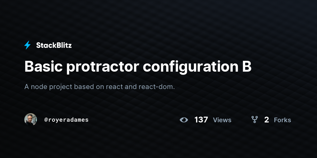 Basic protractor configuration B StackBlitz