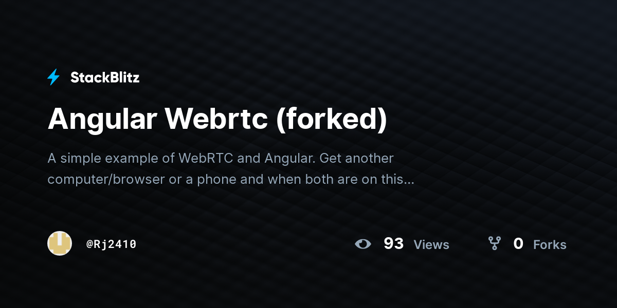Angular Webrtc (forked) - StackBlitz