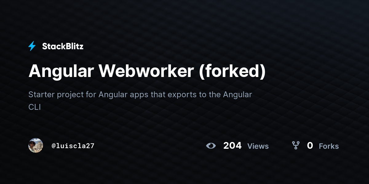 Angular Webworker (forked) - StackBlitz