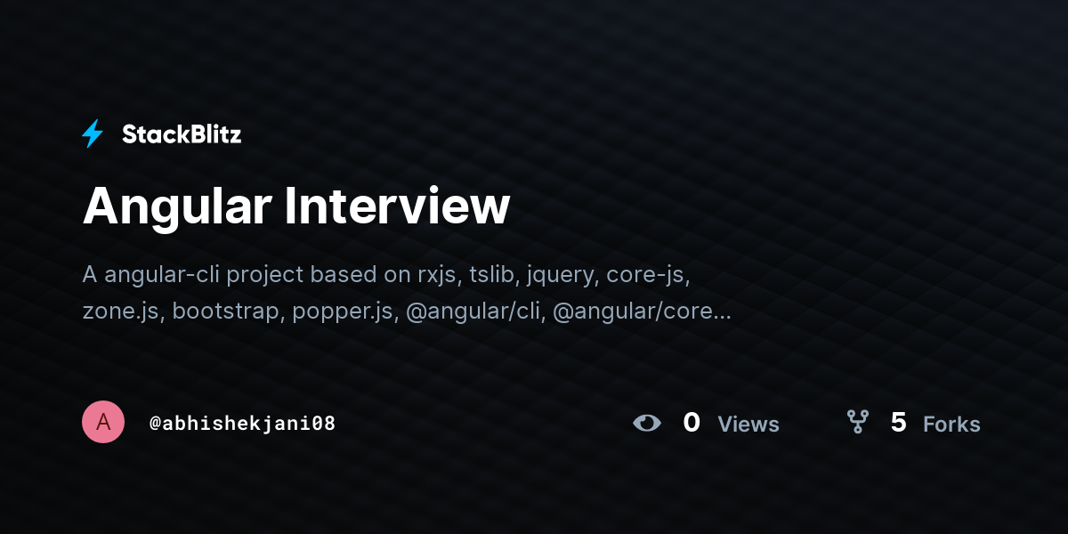 Angular Interview - StackBlitz