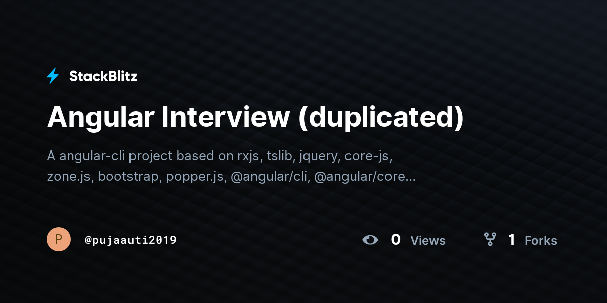 Angular Interview (duplicated) - StackBlitz