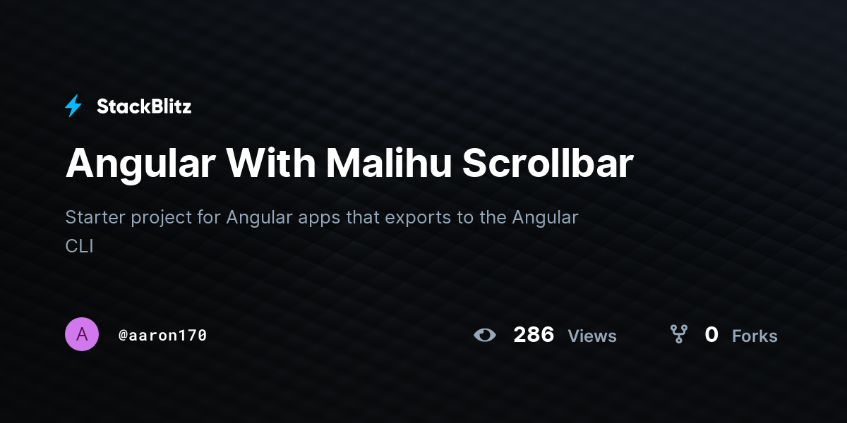 Angular With Malihu Scrollbar - StackBlitz