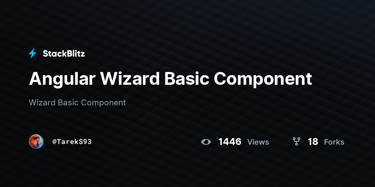 Angular Wizard Basic Component - StackBlitz