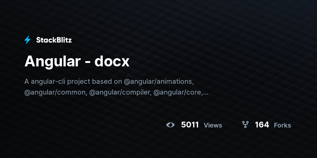 Angular - docx - StackBlitz
