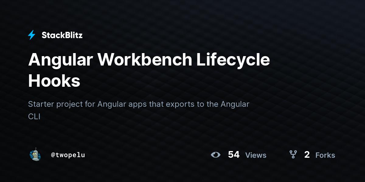Angular Workbench Lifecycle Hooks - StackBlitz