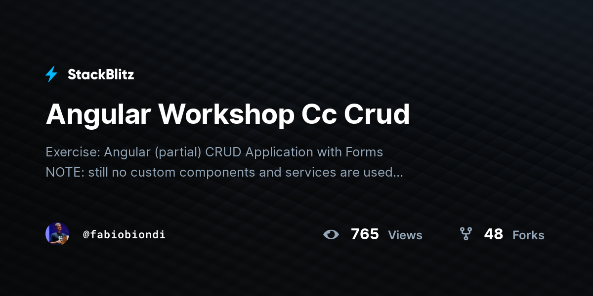 Angular Workshop Cc Crud - StackBlitz