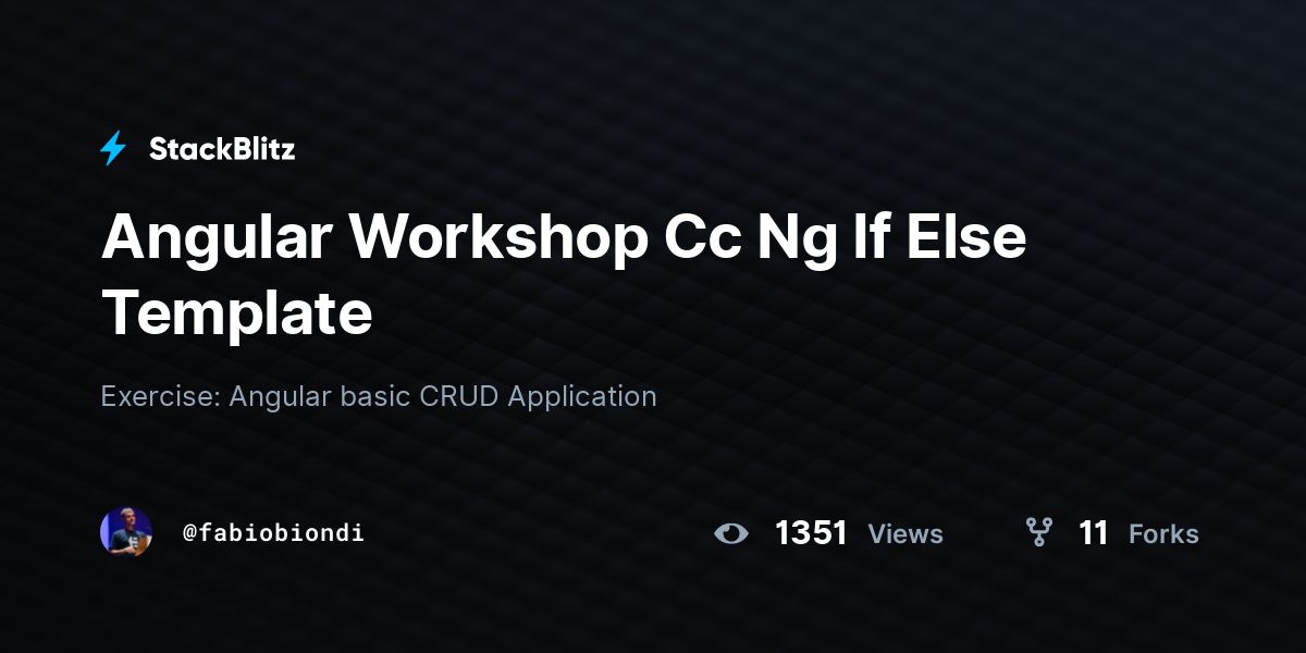 Angular Workshop Cc Ng If Else Template - StackBlitz