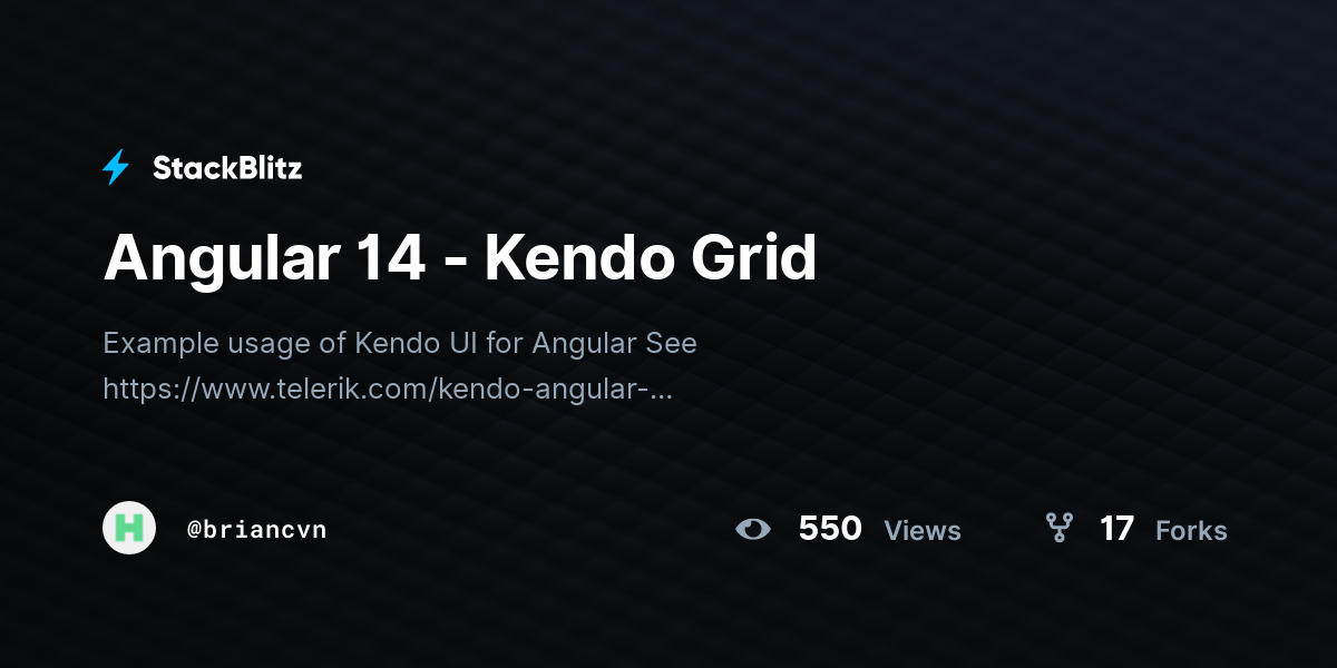 Angular 14 - Kendo Grid - StackBlitz