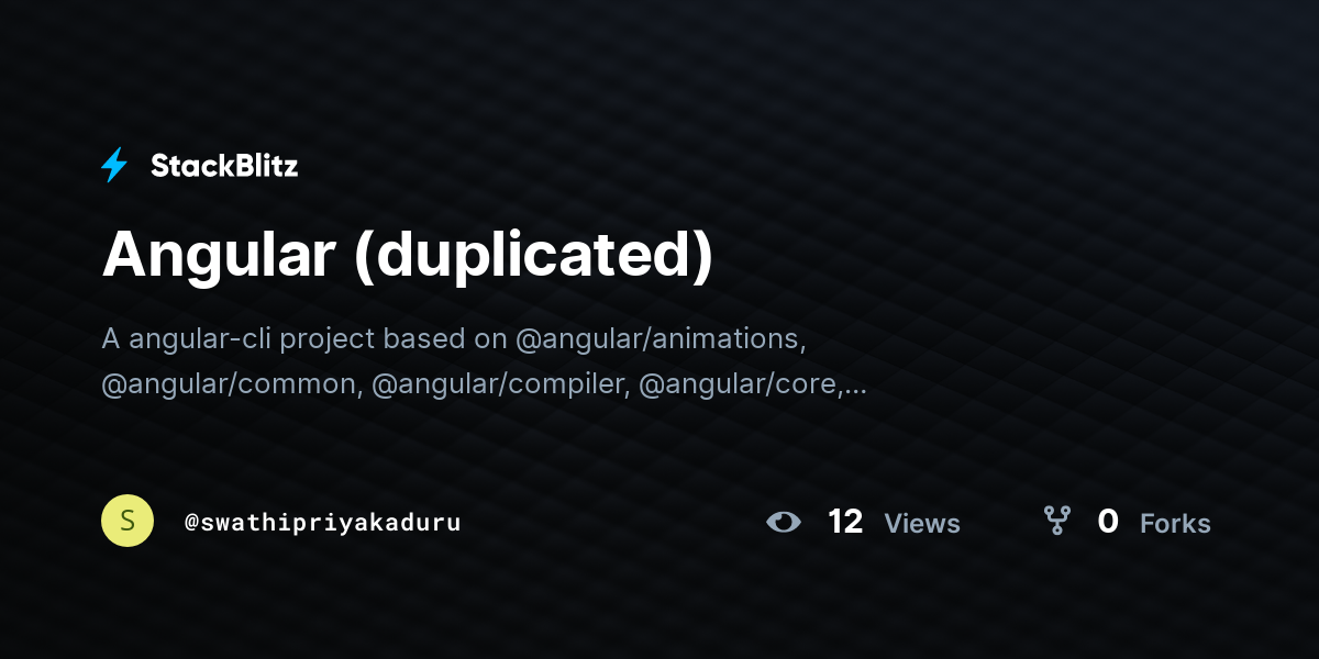 Angular (duplicated) - StackBlitz