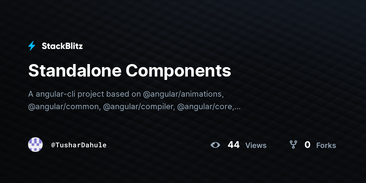 Standalone Components - StackBlitz