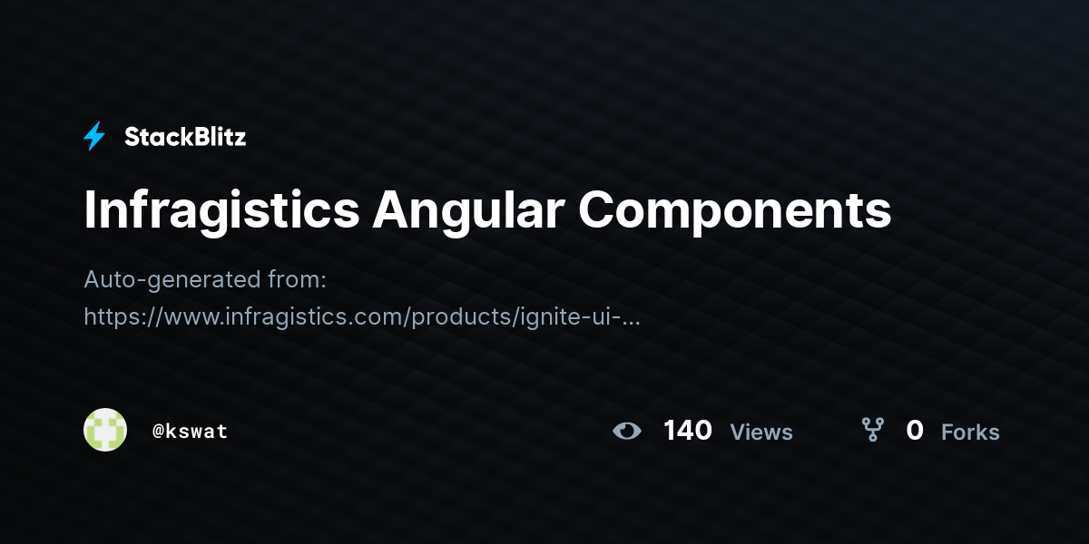 Infragistics Angular Components - StackBlitz