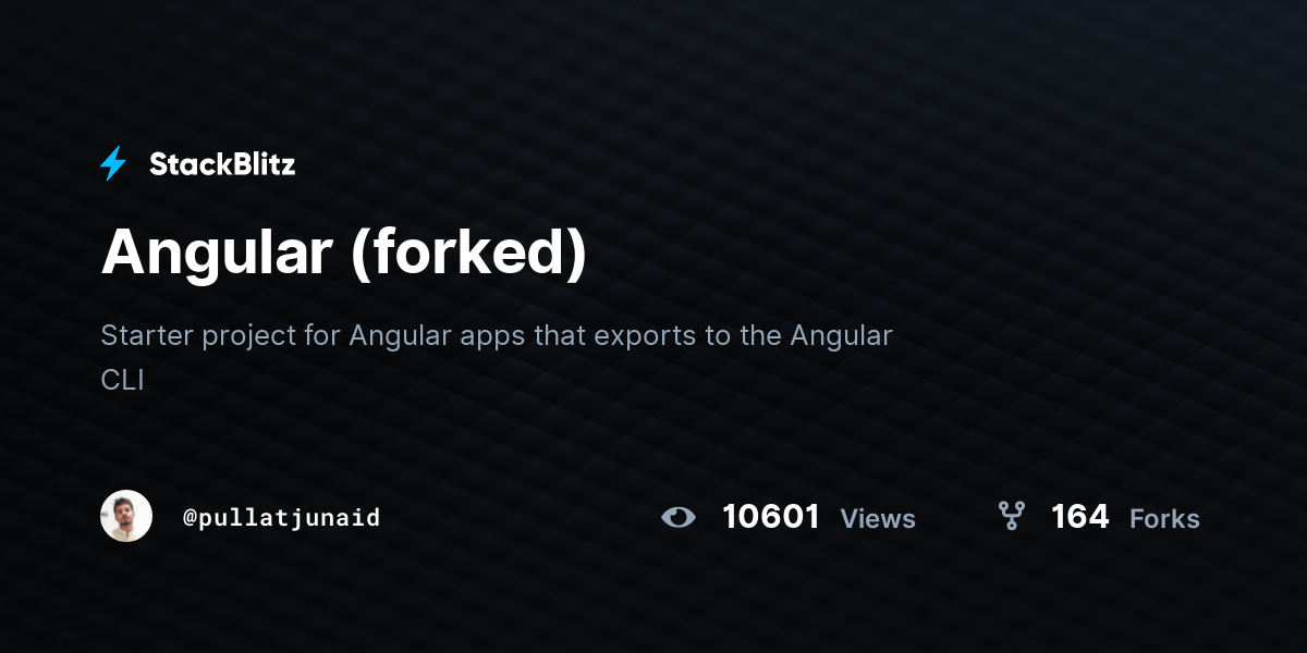 Angular (forked) - StackBlitz