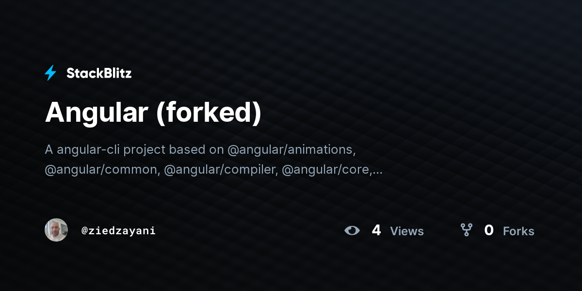Angular (forked) - StackBlitz