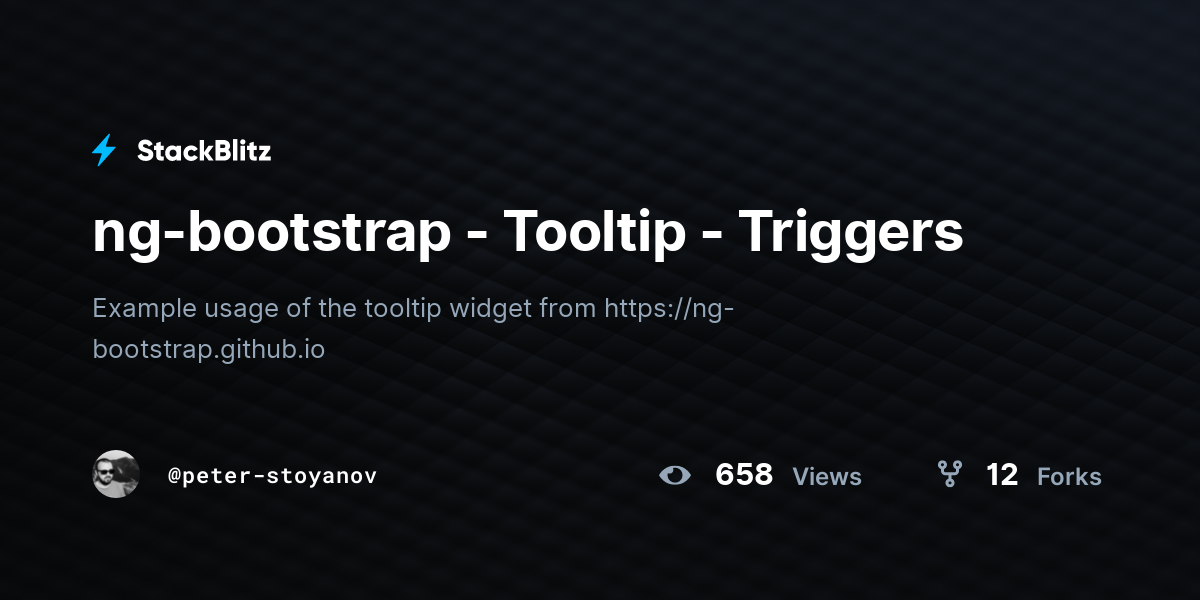 ng-bootstrap - Tooltip - Triggers - StackBlitz