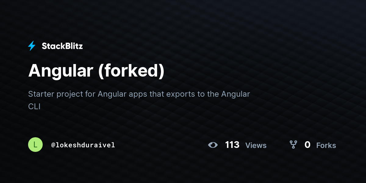 Angular (forked) - StackBlitz