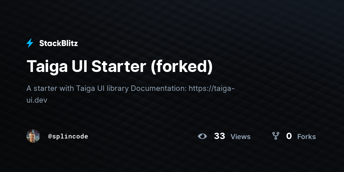 Taiga UI Starter (forked) - StackBlitz