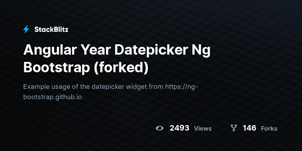 Angular Year Datepicker Ng Bootstrap (forked) - StackBlitz