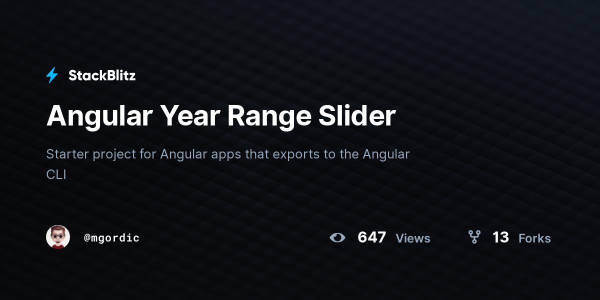 Angular Year Range Slider - StackBlitz
