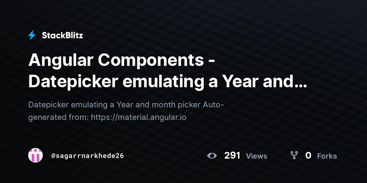 Angular Components - Datepicker emulating a Year and month picker ...