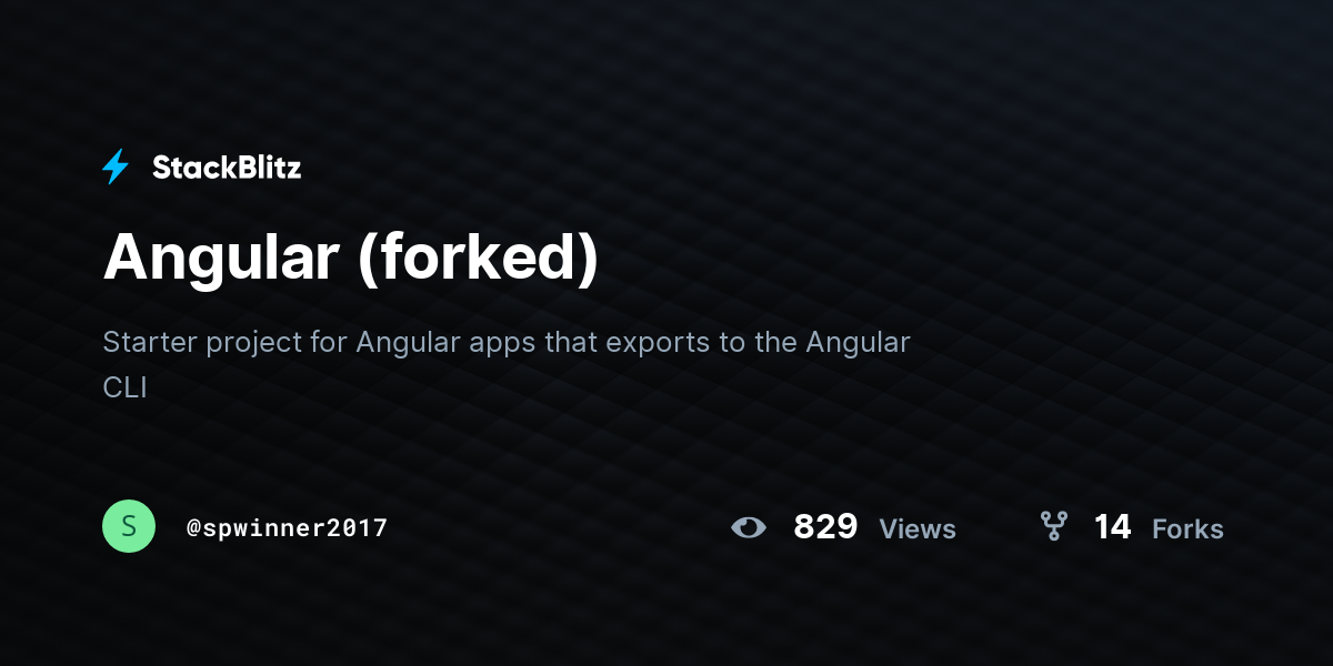 Angular (forked) - StackBlitz