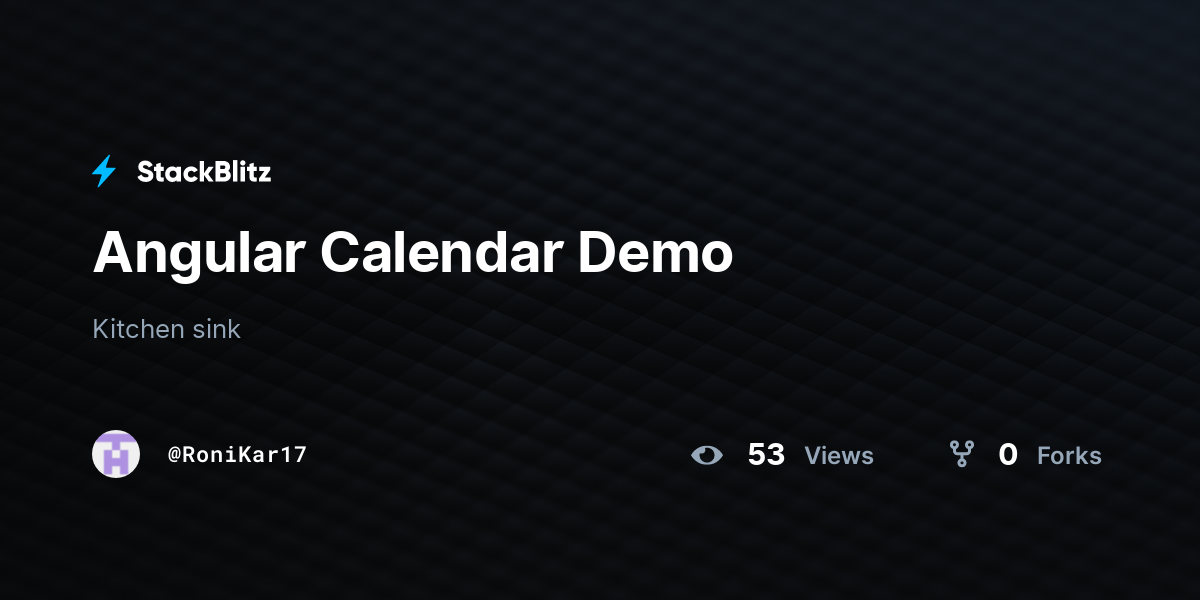 Angular Calendar Demo - StackBlitz